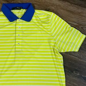 RLX Ralph Lauren Golf Polo Striped Wicking S/Sleeve Men's L